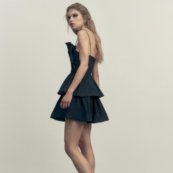 ZARA Black Tiered Mini Dress – XS | Date Night | Trend-Forward | New - Picture 5 of 6